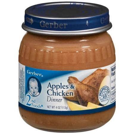 Gerber Gerber 2nd Foods Apples & Chicken Dinner, 4 oz - Walmart.com
