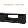 thumbnail image 3 of Modern TV Stand for TV up to 75", Black Television Console Table with Storage Cabinet, Black Entertainment Center for Living Room, Fits Into 36'' Electric Fireplace(Not Included Fireplace), 3 of 8