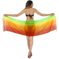 thumbnail image 4 of HAPPY BAY Women's Swimsuit Sarongs Short Beach Pareo Wrap Cover Ups One Size Crimson, Sun, 4 of 4