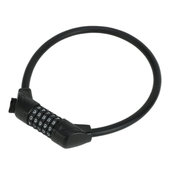 Unique Bargains Bicycle Padlock Cable Lock Spiral Lock 5 Digit Resettable Bike Cable Lock Steel ABS 60cm Black 1 Pc