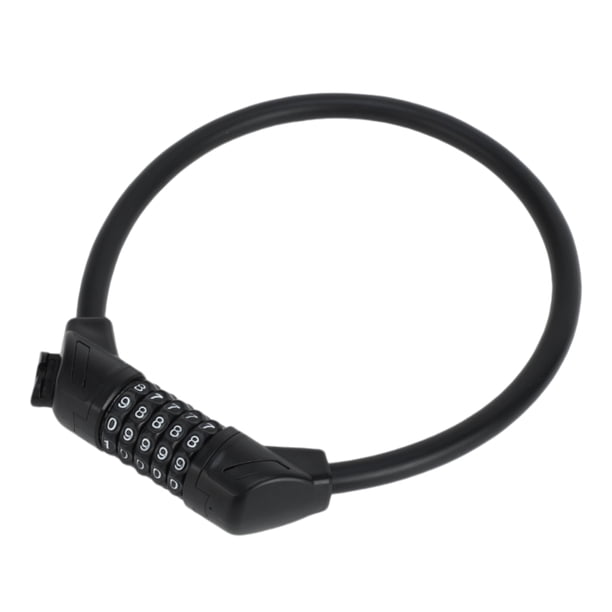 Candado de bicicleta de espiral de 5 dígitos reiniciable Unique Bargains, candado de cable de bicicleta de acero ABS de 60 cm negro 1 pc