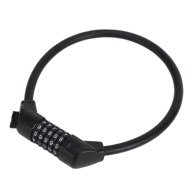 Candado de bicicleta de espiral de 5 dígitos reiniciable Unique Bargains, candado de cable de bicicleta de acero ABS de 60 cm negro 1 pc