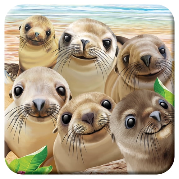 3D LiveLife Sea Lion Snap Cork Coaster by Deluxebase – Non-Slip, 3D Art by Michael Searle