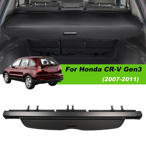 Fit Honda CR-V 2007-2011 Retractable Cargo Cover for 2007 2008 2009 2010 2011 Honda CRV SUV Rear Trunk Privacy Shade Accessory Black