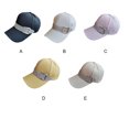 thumbnail image 3 of Jumpingount Gorras de béisbol Rhinestone Sun Visor Sombreros Hebilla de metal Ala ancha Cola de caballo Sombrero Ajustable Viajes al aire libre Sombreros Rosa, 3 of 6