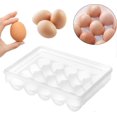 thumbnail image 2 of Egg storage container for refrigerator, organizer with lid, stackable for kitchen, 20 slots, 2 of 5