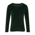 thumbnail image 5 of EHQJNJ Blouse Shirts Velvet Top Long Sleeve Shirts Solid Color Ladies Blouses Plus Size Velvet Sweatshirts Casual T Shirts Tops Soft Tunic Round Neck Pullover Loose Fit Velvet Jumper Green Tops, 5 of 6
