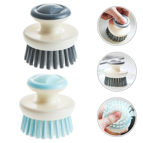 WRITWAA 2-Pack Dishwashing Scrubbers with Assorted Colors, Plastic Kitchen Counter Cleaning Brushes