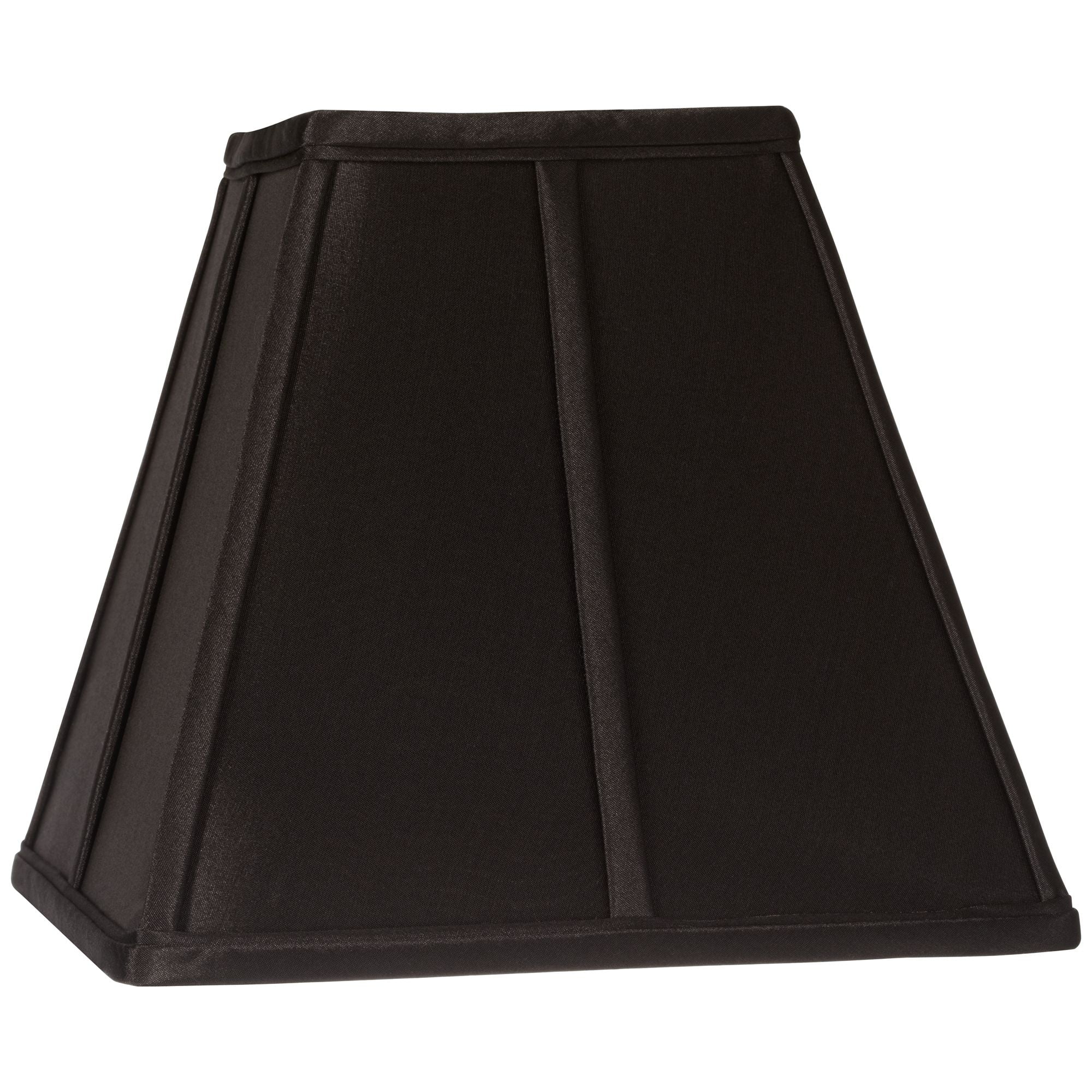 Springcrest Collection Set of 2 Square Lamp Shades Bavarian Black Small 5.25" Top x 10" Bottom x 9.5 Slant Spider Replacement Harp and Finial Fitting