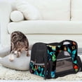 thumbnail image 7 of Flower Butterfly Luxury Pet Carrier Bag with 900D Oxford Cloth Fabric and Sherpa Base, Ideal for Travel and Outdoor Adventures - 17x10x11.8 inches/43x26x30 cm, 7 of 7