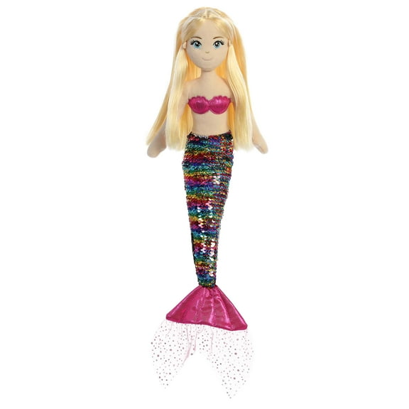 Aurora - Large Multicolor Sea Sparkles - Sequin Sparkles 18" Isla - Enchanting Stuffed Doll