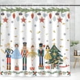 thumbnail image 1 of WJCA Christmas Nutcracker Shower Curtain with Hooks - Watercolor Cartoon Design, Polyester Fabric Bathroom Decor Set, 72x72 Inches for Home & Hotel, 1 of 6