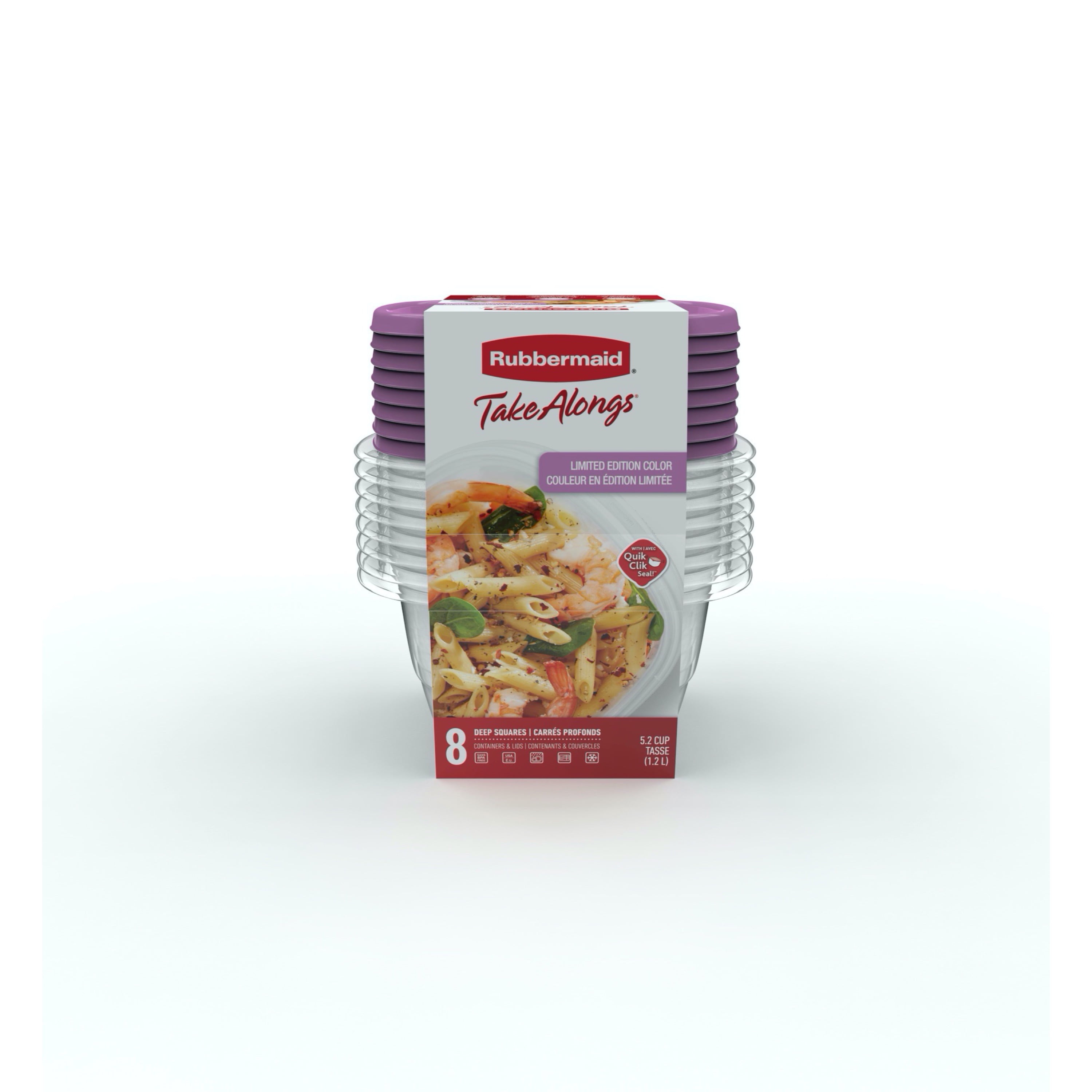 Rubbermaid TakeAlongs 5.2Cup Square Food Storage Containers, Special