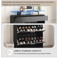 thumbnail image 6 of EUROCO Shoe Rack Slim Entryway Organizer with 2 Flip Drawers,Shoe Storage Cabinet with Drawer and Tempered Glass Top,Free Standing Shoe Rack with LED Light for Hallway, Black, 6 of 7