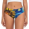thumbnail image 1 of Fotbe Sunflower Starry Night Vibes Calzones Estampados para Mujer – Ropa Interior de Algodón, Cómoda, Suave y Elástica-3X-Large, 1 of 6