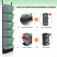 thumbnail image 5 of Paquete de 3 bolsas para maceteros colgantes con 6 bolsillos para maceteros verticales, bolsas para maceteros de pared de 42 x 12 pulgadas, gris, 5 of 5
