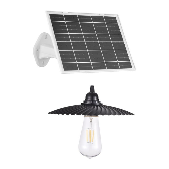 Lámpara colgante solar con interruptor de cordón, lámpara colgante exterior, solar para cobertizo, balcón y garaje.