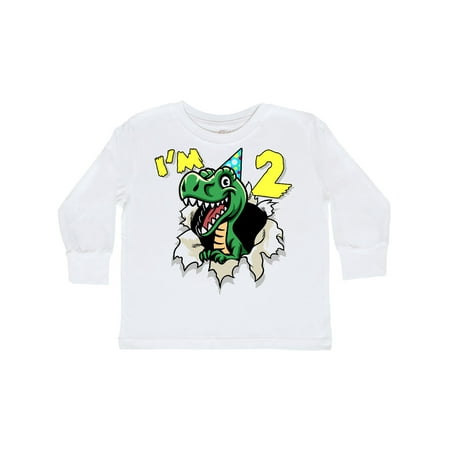 

Inktastic I m 2 Dinosaur Gift Toddler Boy or Toddler Girl Long Sleeve T-Shirt