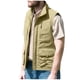 thumbnail image 2 of Ceisia Men's Relaxed Fit Multi-Pocket Utility Vest - Stand-Up Collar Zip Front Khaki L Gifts, 2 of 9
