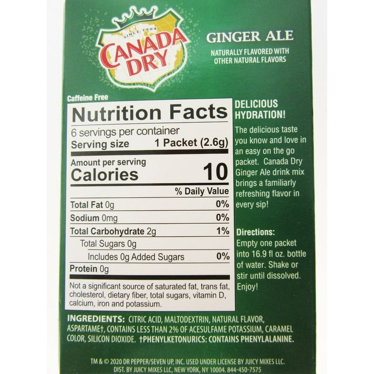 Canada Dry Powder Drink Mix, Original Ginger Ale - Walmart.com