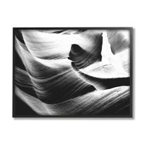Stupell Industries Abstract Canyon Edge Smooth Rock Black White Black Framed by Daphne Polselli