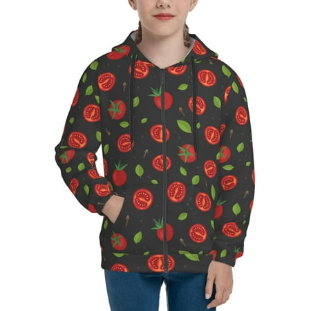 

Hoodies for Teen Girls Boys Tomatoes1 Long Sleeve Youth Kids Essentials Zip Up Hoodie Lghtweight Fashion Hoodies & Sweatshirts Jacket Fall Winter Outfits Tops