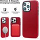 thumbnail image 3 of Funda de piel roja para iPhone 14 Pro, piel + PC + carcasa metálica, resistente a arañazos JM, 3 of 5