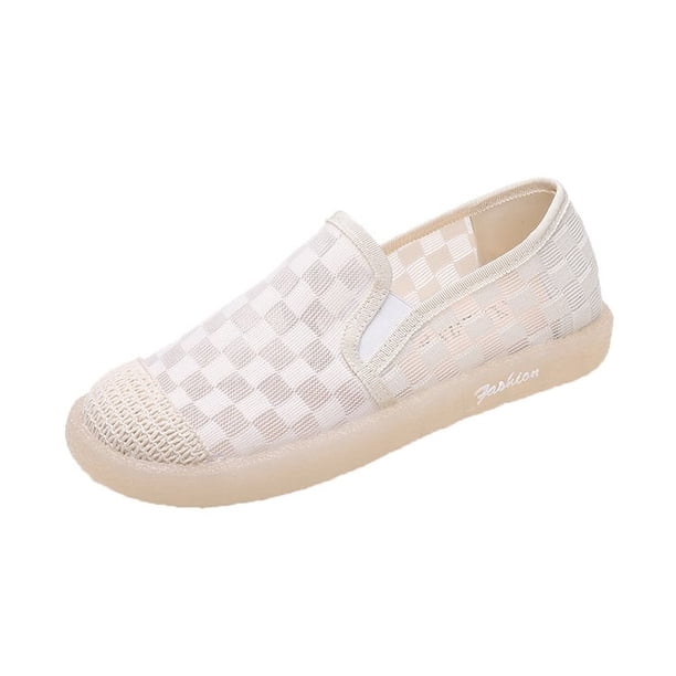 2022, mocasines informales a la moda para mujer, zapatos de verano de malla transpirable, sandalias sexis, zapatos planos de lino frescos, zapatos sólidos para mujer, 35-40 Sizes35 Gao Jinjia LED