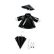 thumbnail image 2 of Divertido traje de ganso con impermeable que se ajusta a una estatua de 58 cm (23 pulgadas) para porche, jardín o patio. Negro, 2 of 8