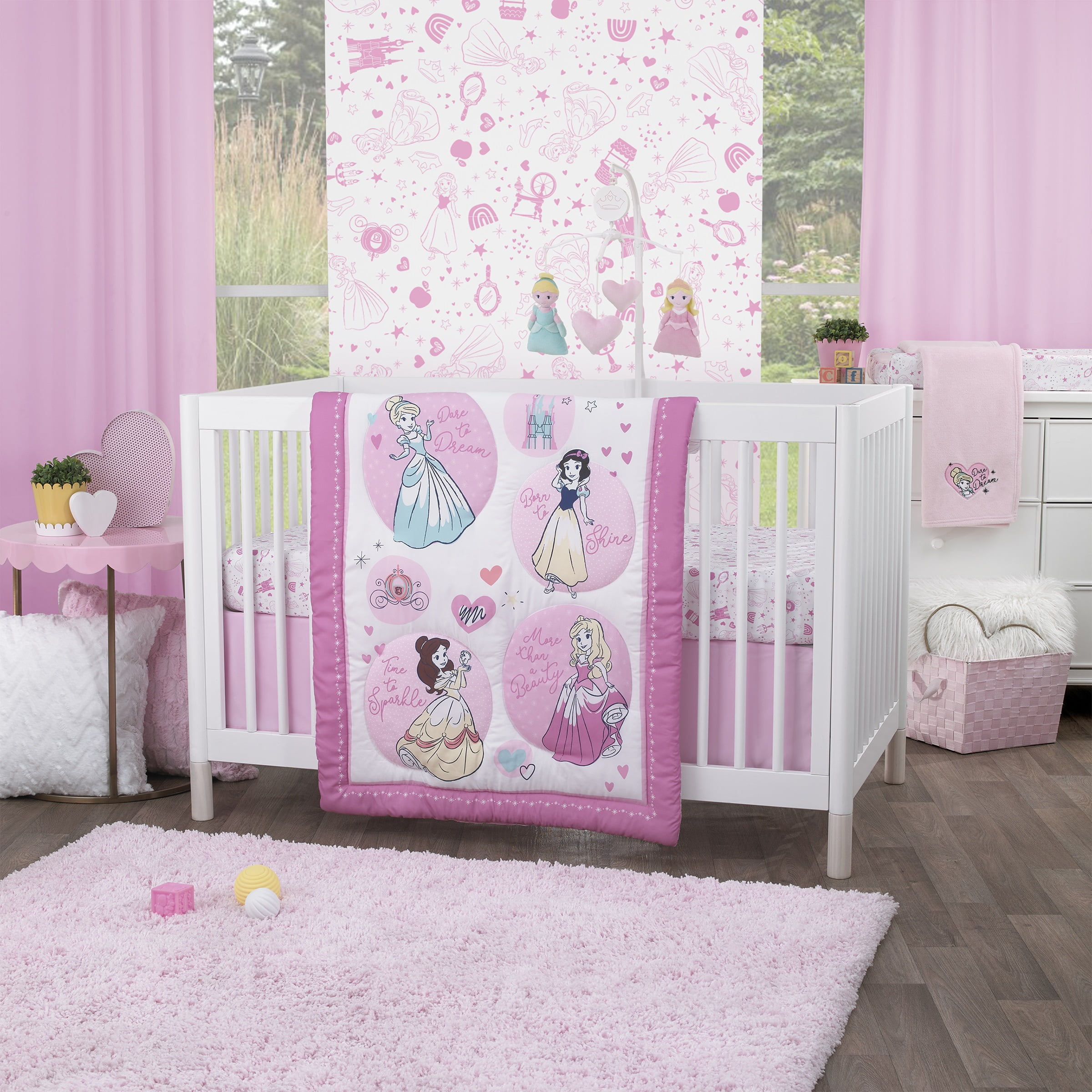  Disney  Princess  Dare to Dream 3 Piece Nursery  Crib  