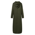 thumbnail image 4 of ZANZEA Dresses for Women Hooded Winter Long Sleeve Thin Fleece Long Pullover Dress, 4 of 9