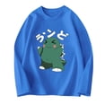 thumbnail image 1 of SGFCWSX Blouse pour Filles en Bas Âge Tee Graphique Manches Longues Col Rond Hauts pour Filles Bleu, 1 of 3