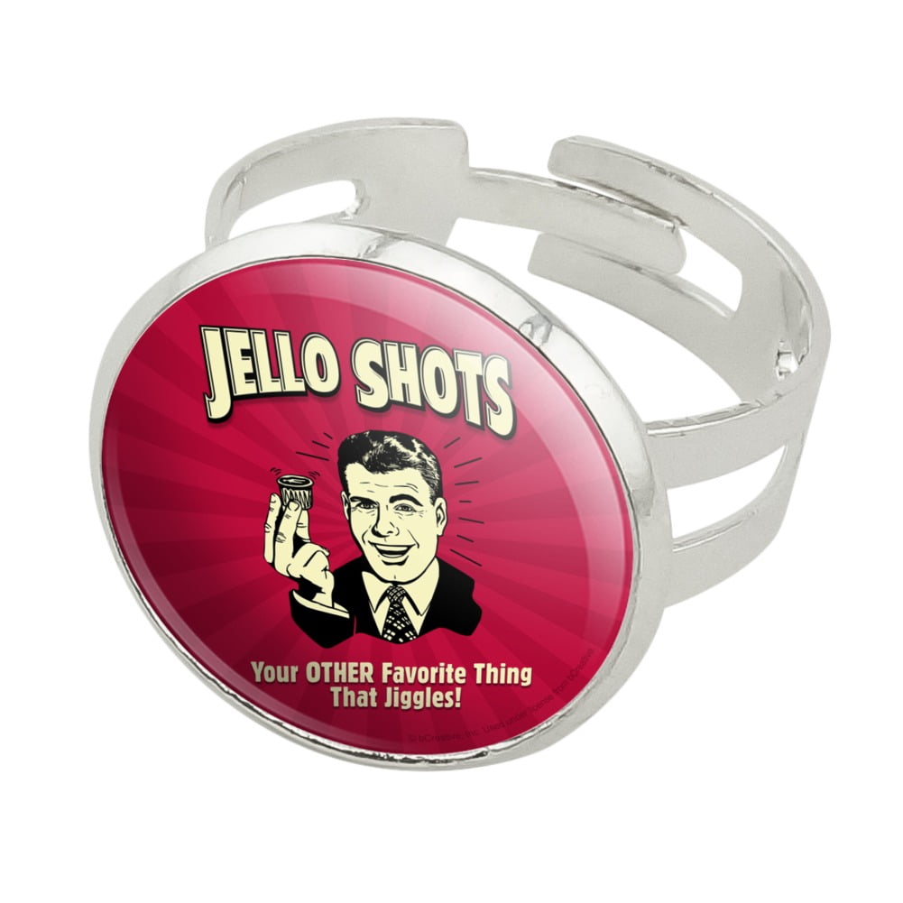 GRAPHICS & MORE Jello Shots Your Other Favorite Thing That Jiggles Funny Humor Retro Antiqued Bracelet Pendant Zipper Pull Charm with Lobster Clasp