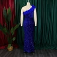 thumbnail image 4 of Elegant Sequin Dresses for Wedding Guest One Shoulder Maxi Gowns Dress for Women, 4 of 8