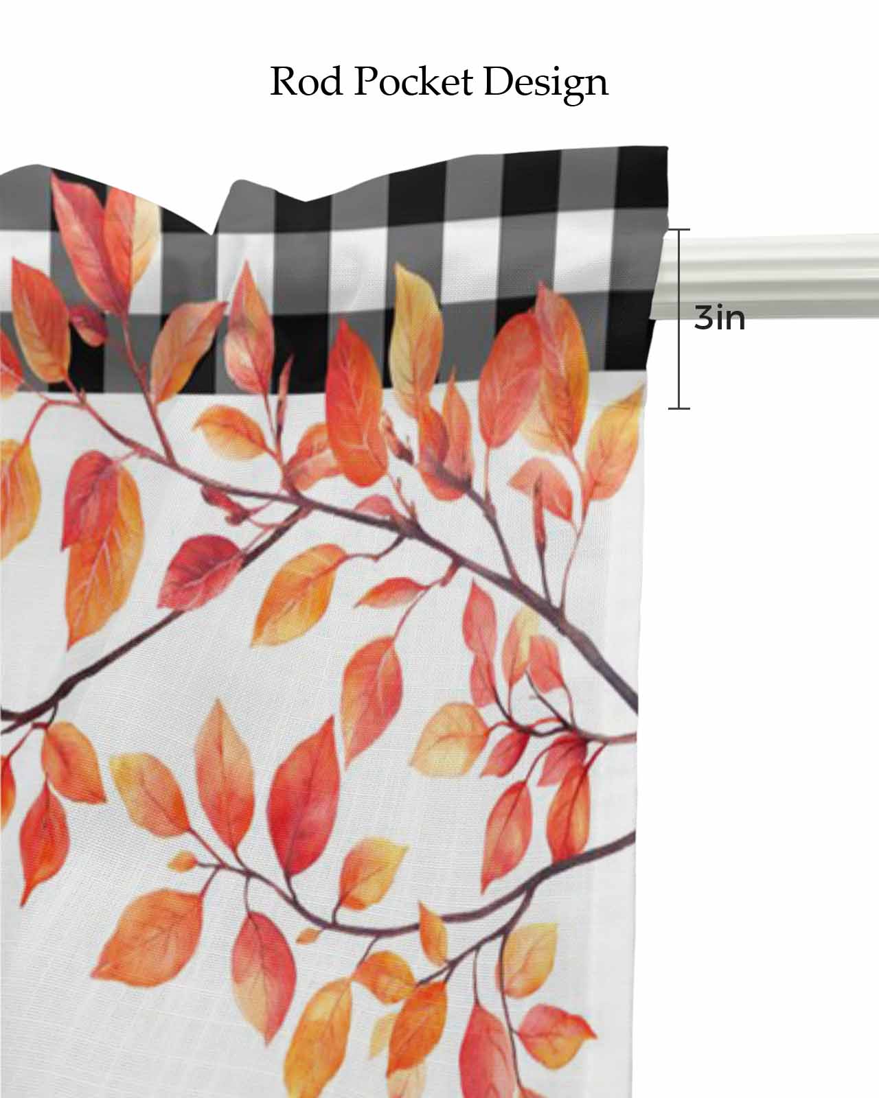 Fall Thanksgiving Kitchen Valances for Windows Farmhouse Linen Window Valance Curtain for Living Room Window Treatment Pumpkins Old Truck Branch Rustic Valance Rod Pocket Topper Drape, 42 x 18 Inch