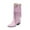 Pink, variant on Womens Cowboy Boots Knee High Boots Pointed Toe Western Boots with Fringe Tassel Block Heel Fashion Winter Boots for Women Pink