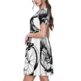 thumbnail image 2 of Goofa Capybara Riding Bicycle Pattern Women Summer Short Sleeve Midi Dress with Pockets Casual Aline Flowy Tshirt Dress Vocation Beach Sundress, 2 of 6