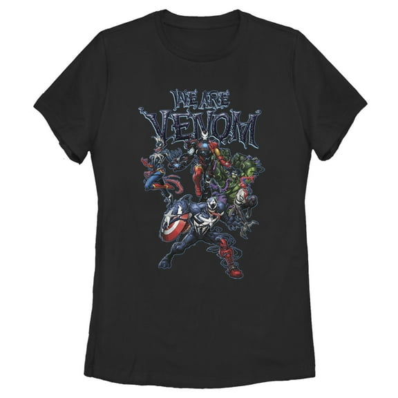 Women's Marvel We Are Venom Character Menagerie Graphic Tee Black Large