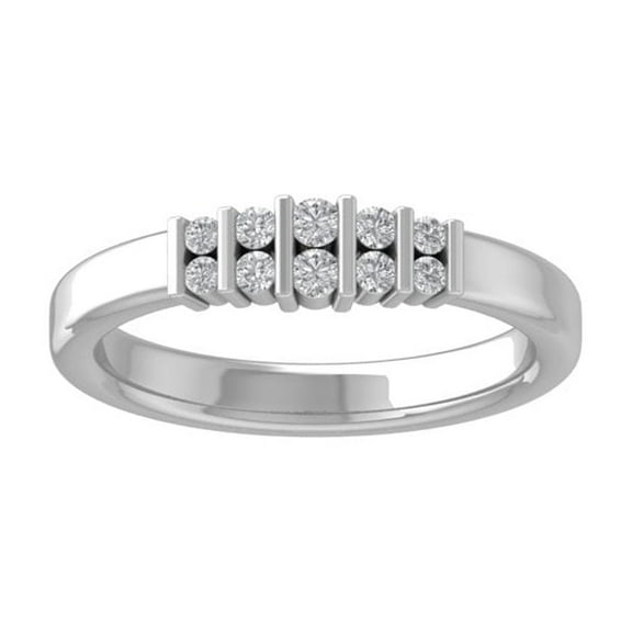 ARAIYA FINE JEWELRY Sterling Silver Diamond Anniversary Band Ring (1/4 cttw, I-J Color, I2-I3 Clarity) Size 8