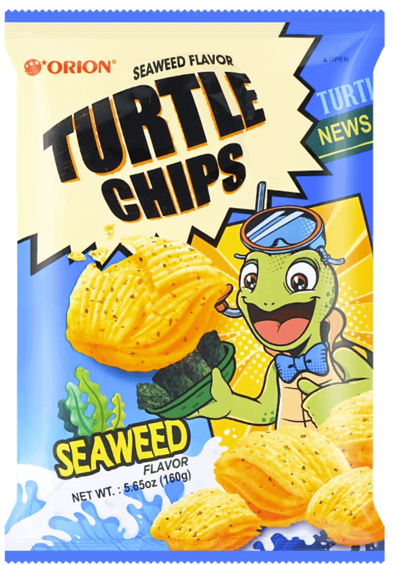 3-Pack Turtle Chips Seaweed Flavor 160g (Korean Snack, Layered Crispy Chips)
