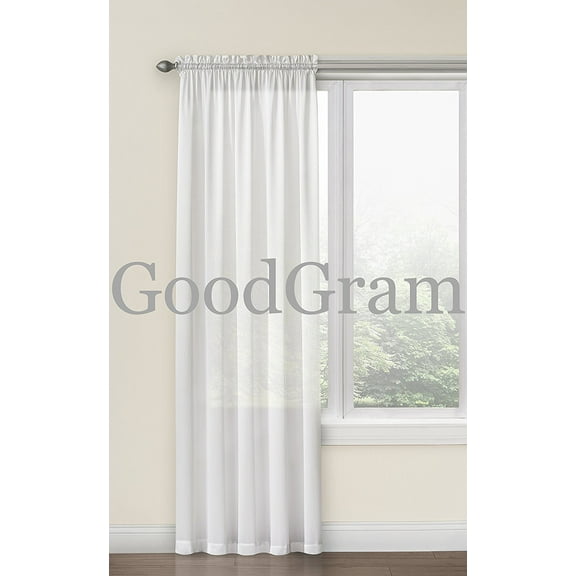 GoodGram Hyatt Ultra Luxurious Faux Silk Window Curtain Panel - White