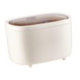 thumbnail image 3 of GUOOL Countertop Trash Can Desk Organizer Press with Lid Desktop Trash Can Small White, 3 of 9