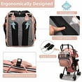 thumbnail image 4 of Diaper Bag with Changing Station, Travel Foldable Baby Bed, Baby Bag Backpack, Multi-Function Large-Capacity, Portable Bassinets with USB Charging Port, Waterproof, Grey/Pink, 4 of 6