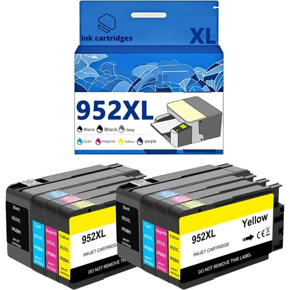 952 952XL Ink Cartridges Compatible for HP Pro 8710 7740 8720 8715 8210 8703 8702 Inkjet Printers, Leak-Proof Design Crisp Printing