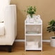 thumbnail image 5 of Mesita de noche de PVC blanco con cajón, organizador de almacenamiento de revistas, 19.69x9.45x6.69 pulgadas, muebles de dormitorio impermeables fáciles de limpiar, una sola pieza, 5 of 5