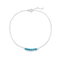 thumbnail image 1 of Precious Stars Sterling Silver Aqua Blue Dyed Howlite Beaded Anklet- 9 Inches Long With 1/2 Inch Extension, 1 of 3