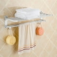 thumbnail image 3 of Foldable Towel Rack for Bathroom Wall Mounted, with Towel Hooks and Adjustable Towel Bar, Stainless Towel Holder, 23-Inch Bathroom Towel Shelf, Silver, 3 of 11