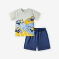 thumbnail image 4 of Hienoo Toddler Boys Outfits Excavator Print Short Sleeve T Shirt Shorts Set, Sizes 2-8, 4 of 6