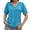 Blue, variant on Summer Short Sleeve Women V Neck Solid Puff Sleeve T Shirt