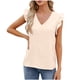 thumbnail image 2 of Fiudx Ofertas y Liquidaciones Blusa Informal de Moda para Mujer, Top Liso de Manga Corta con Cuello En V y Pliegues, 2 of 5